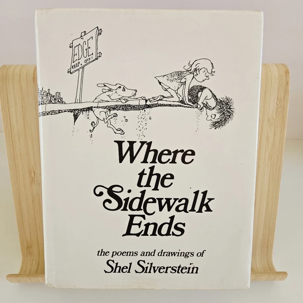 Where the Sidewalk Ends Shel Silverstein 1974 Evil Eye Music HC DJ Poetry -GOOD